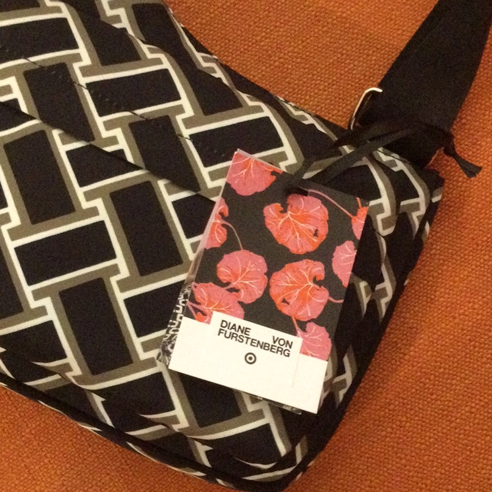 Crossover bag microfiber new with tags,,Diane von furstenberg
